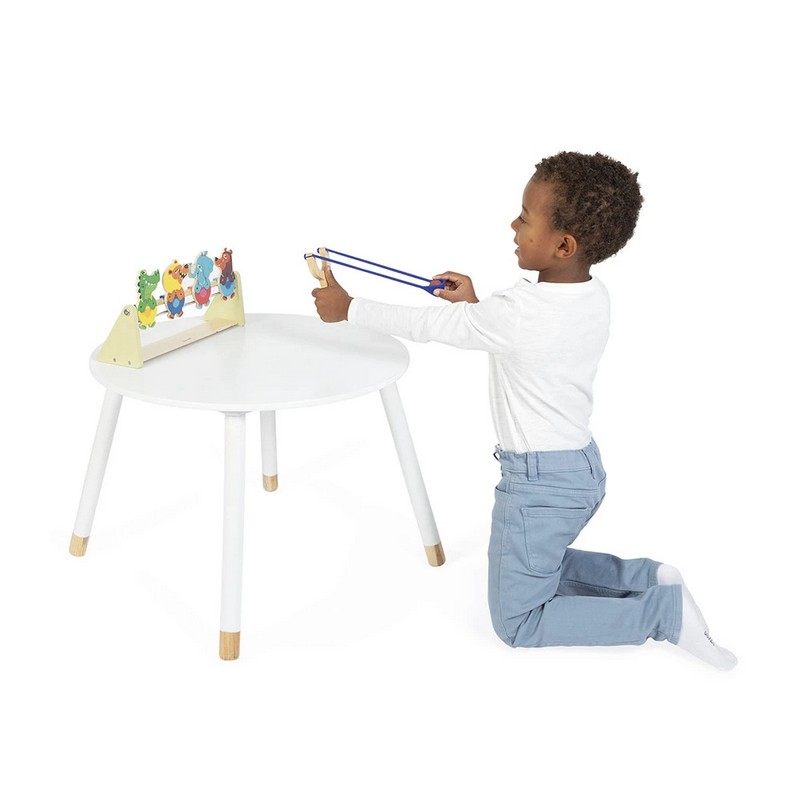 Gioco per bambini tiro al bersaglio con fionda in legno, con 4 animali e 2 palline, perfetto dai 5 anni in su